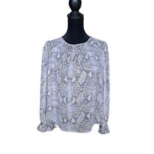 Sincerely Jules Womens Snake Print Blouse Size Small